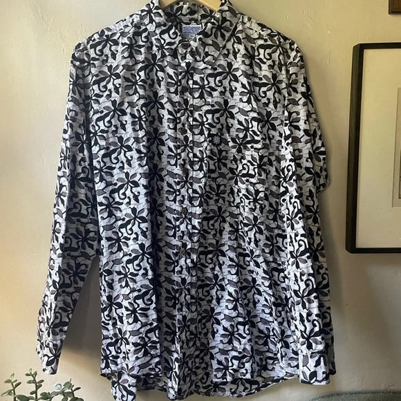 Mexicali Blues 100% Indian Block Print Cotton Mens Size XL Button Down Shirt - Picture 1 of 8